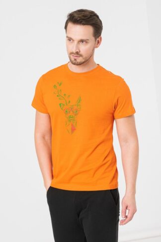 Orange-L Men's Family Deer T-Shirt