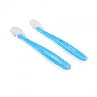 Set of 2 silicone spoons, light blue, U-Grow