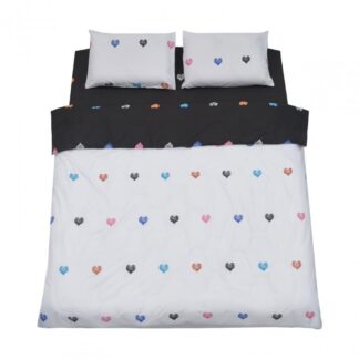 KS MICROFIBER HEARTS BED LINEN