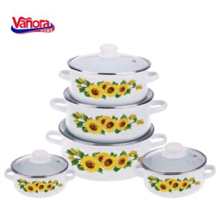 COOKED SET 10 PIECES ENAMELED SUN FLOWER