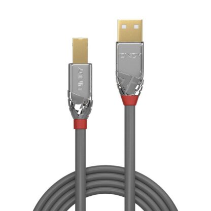 Lindy 2m USB 2.0 Type A to B Cable, Chrome Line - Image 2
