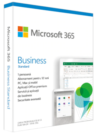 Retail Cloud License Microsoft 365 Business Standard Romanian Subscription 1 year Medialess P6