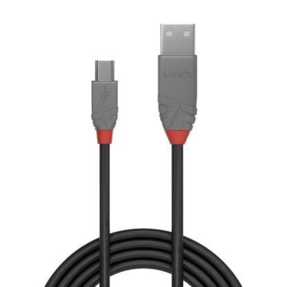 Lindy 1m USB 2.0 Type A to Mini-B Cable, Anthra Line - Image 2