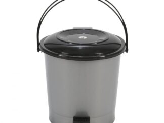 Trash can with pedal 6.7 L, silver