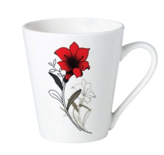 PORTABLE CUP 310 ML, RED FLOWERS