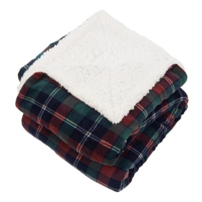 Fur blanket 200x220 cm Checkered - Image 5