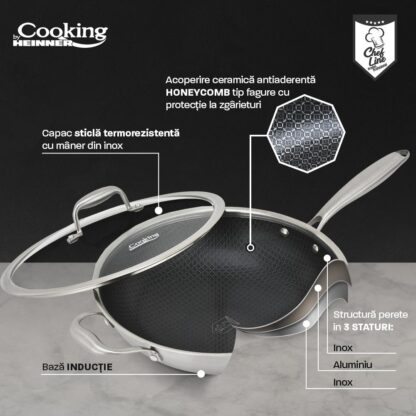 STAINLESS STEEL WOK PAN+COVER 30x8.5CM, TITANIUM3 - Image 6