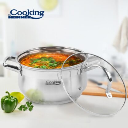 STAINLESS STEEL POT+LID 24 X 13.5 CM,6.1L,AMIRA - Image 4