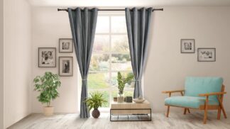 Set of 2 velvet curtains 140x270 cm - Gray