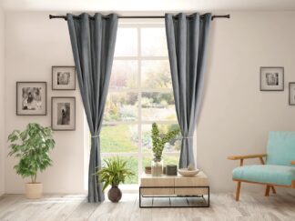 Set of 2 velvet curtains 140x270 cm - Gray