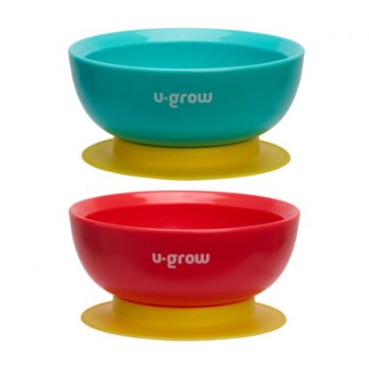 Set of 2 bowls with suction cup, 340 ml
