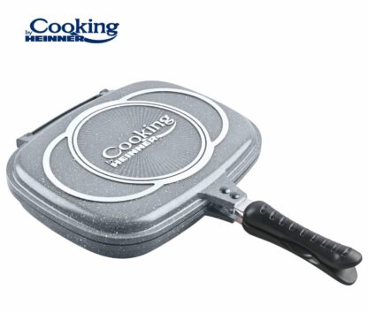 DOUBLE FRYING PAN 32x24x7.5 CM, EASY COOK GRAY