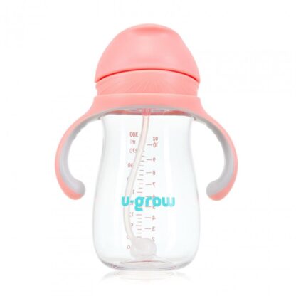 Tritan straw cup, pink, 300ml, U-Grow - Image 2