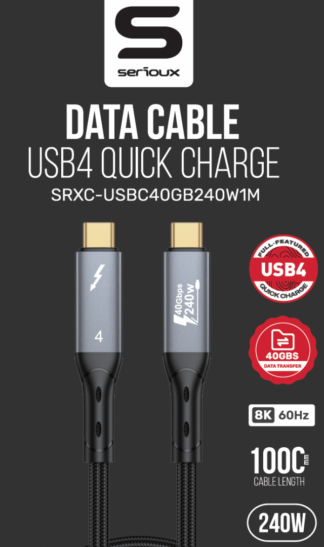 CABLU SERIOUX USB-C TO USB-C  NEGRU