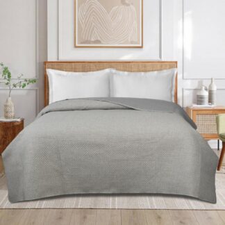 GRAY 200X220CM BED COVER