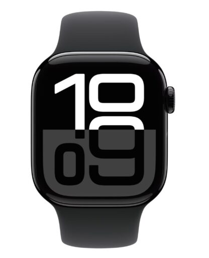 Apple Watch Series 10 GPS 42mm Jet Black Aluminium Case with Black Sport Band - M/L