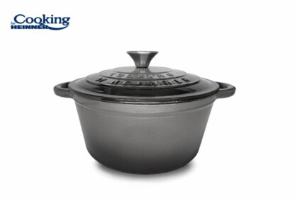 ENAMELED CAST IRON SAUCEPAN 22X9.5CM,2.9L,MARBLE GREY