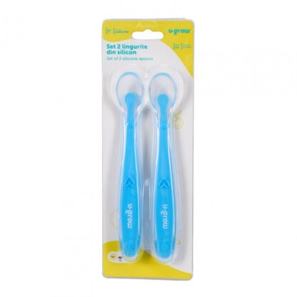 Set of 2 silicone spoons, light blue, U-Grow - Image 3