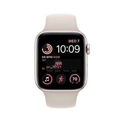 Apple Watch SE GPS + Cellular 40mm Starlight Aluminium Case with Starlight Sport Band - M/L - Image 2