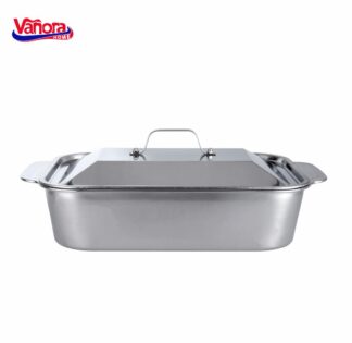 STAINLESS STEEL TRAY WITH LID 36.5x22x7 CM, ZIRA