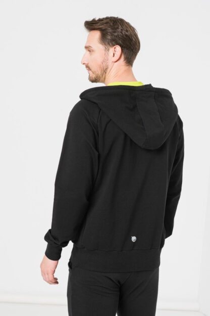 Men's Casual Cotton Sweatshirt Black-L - Image 3