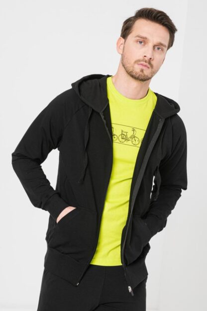Men's Casual Cotton Sweatshirt Black-L - Image 4