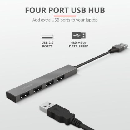 Trust Halyx Aluminium 4 Mini USB Hub - Image 3