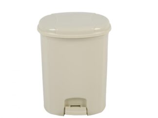 Garbage can with pedal 7L beige, 19X19.5X27CM