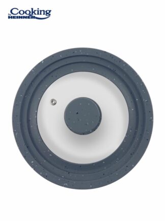 SET OF 3 BOTTLE LIDS WITH ADJUSTABLE SILICONE RIMS 16/18/20 CM; 22/24/26 CM; 28/30/32 CM; GREY