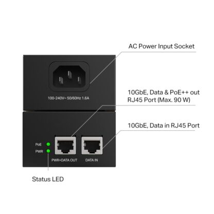 TP-LINK POE+ INJECTOR 10Gbps POE380S - Image 3
