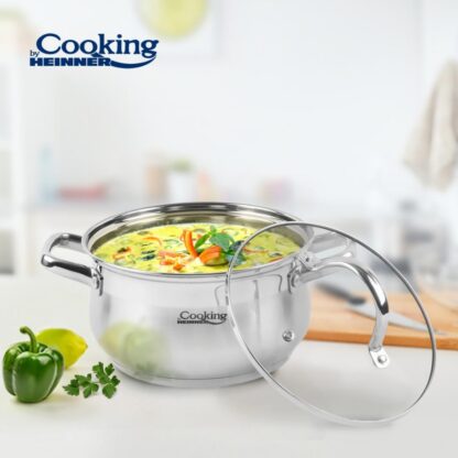 STAINLESS STEEL POT+LID 18 X 10.5 CM,2.6L,AMIRA - Image 2