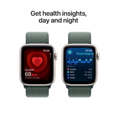 Apple Watch SE GPS 44mm Starlight Aluminium Case with Lake Green Sport Loop - Image 4