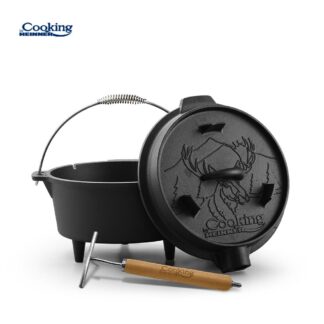 PURE CAST IRON POT+HEAD DIA 29.5 CM, 7L, NATURAL