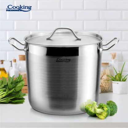 STAINLESS STEEL STOCK POT+LID 24x20 CM, 9L, MAESTRO - Image 2
