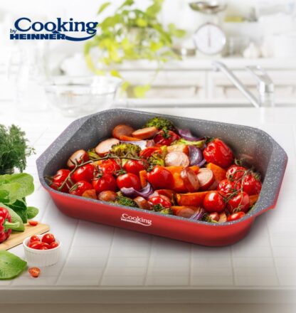 HIGH ALUMINUM TRAY 39.5x26CM, RED LINE - Image 5