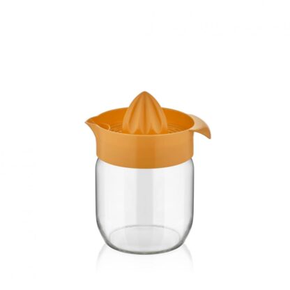 CITRUS HAND CUTTER WITH GLASS CONTAINER, 425 ML, ORANGE