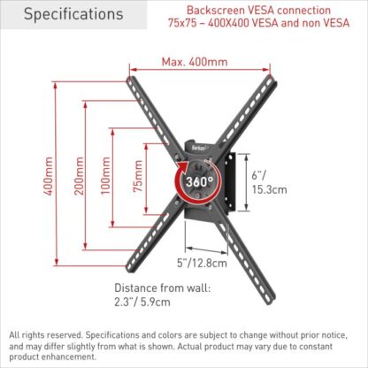 Barkan TV mount LxW 13-65" 36kg - Image 2
