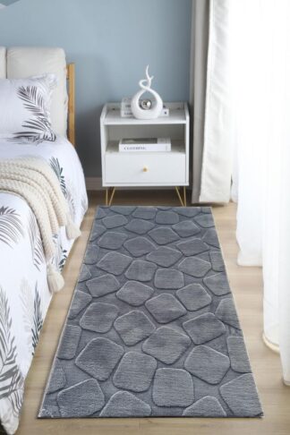 Carpet, embossed pattern, Stone, 80x150 Grey
