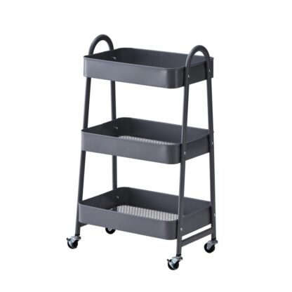 3-SHELF STORAGE TROLLEY Grey