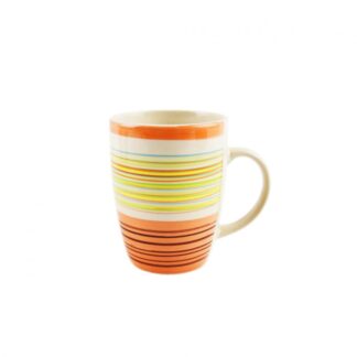SET 3 CERAMIC CUPS 285ML, SARA, ORANGE