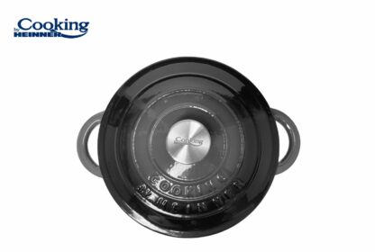 ENAMELED CAST IRON POT+LID 24x11.5CM,4L,MARBLE GREY - Image 3