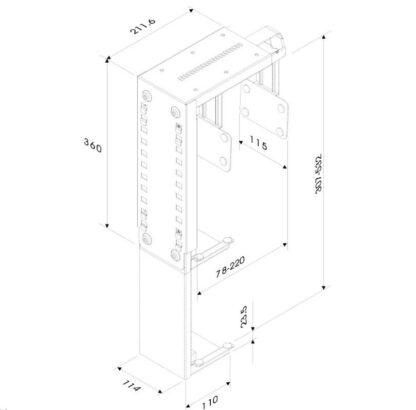 Neomounts PC Mount UnderDesk 22/53cm Silver - Image 3