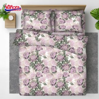 King size cotton bed set, 92 gsm, Peony