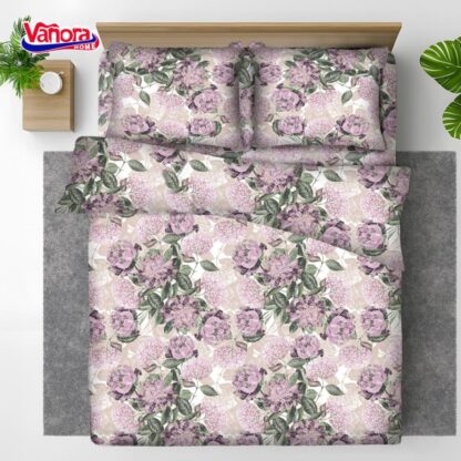 King size cotton bed set, 92 gsm, Peony