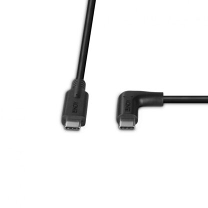 Lindy USB C cable, 90°, 10Gbps, 1m black - Image 3