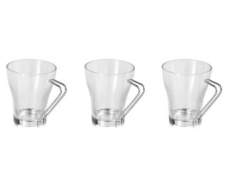 3 Cups Set 240ML,glass,Handle OTEL CROM