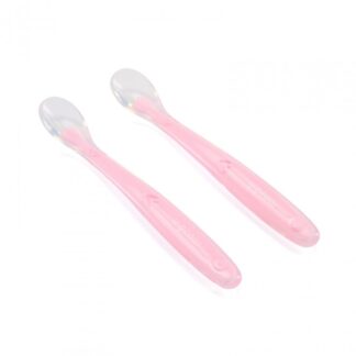 Set of 2 silicone spoons, pink, U-Grow