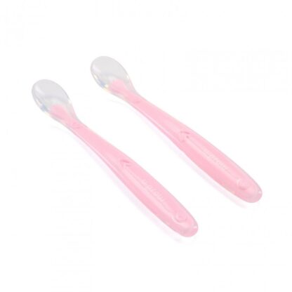 Set of 2 silicone spoons, pink, U-Grow