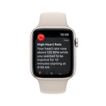 Apple Watch SE GPS + Cellular 40mm Starlight Aluminium Case with Starlight Sport Band - M/L - Image 4