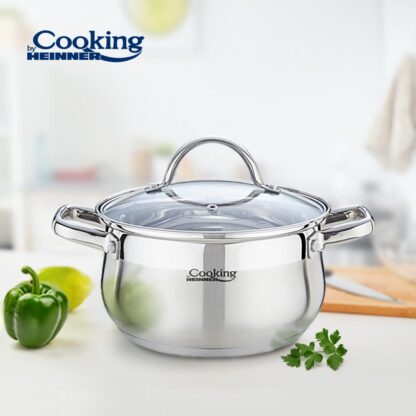 STAINLESS STEEL POT+LID 24 X 13.5 CM,6.1L,AMIRA - Image 3